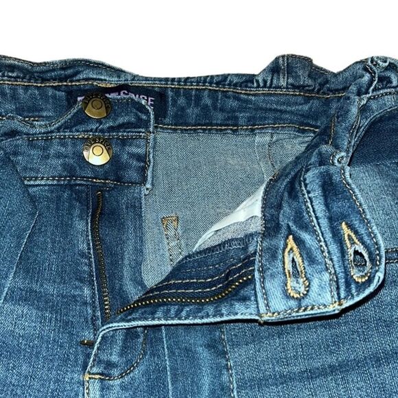 Blue Spice Paper Bag Rolled Hem Jean Shorts - Picture 4 of 8